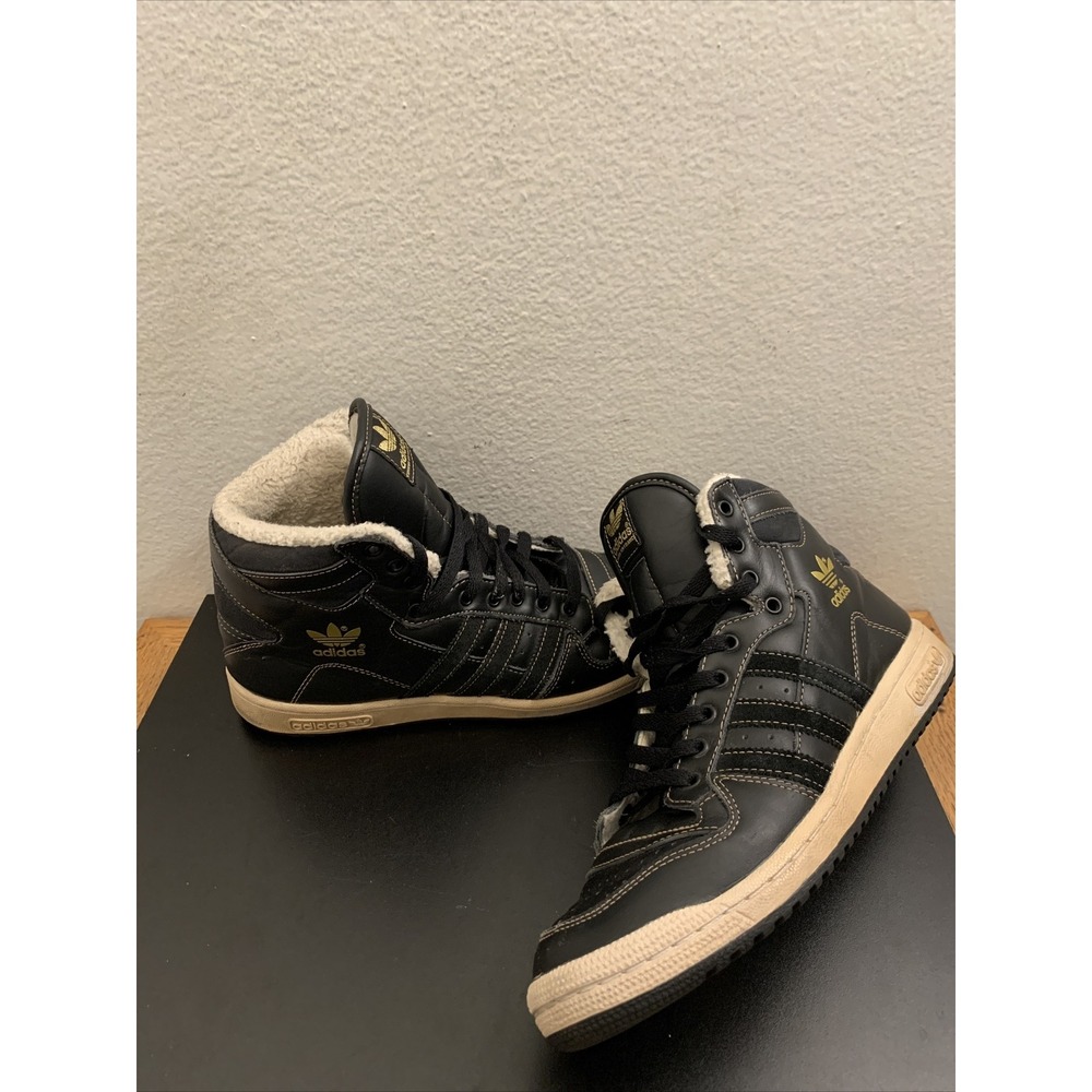 Adidas Decade Hi Top Trainer Black gold men sz 9 2012 G62695